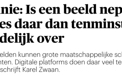 Opinieartikel Trouw: Door AI is elke foto verdacht
